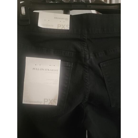 Soft Surroundings Pants Size 2/4 Black Straight Pull On Stretch Denim NEW A106 - Picture 4 of 7